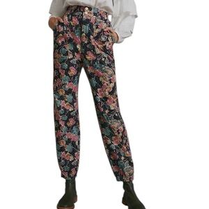 Anthropologie S Floral corduroy “Anisa” joggers. EUC